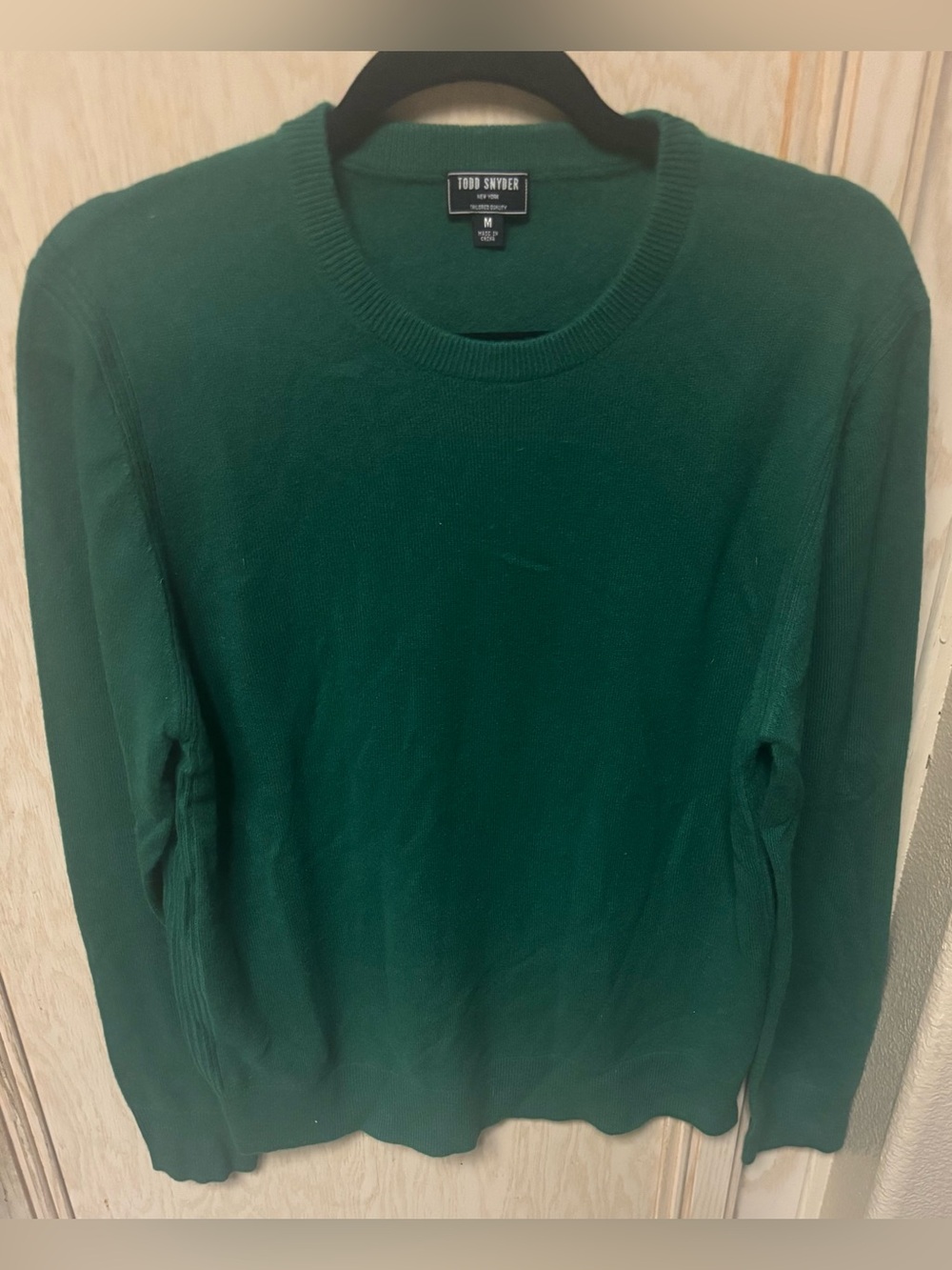 Todd Snyder Tailored Quality 100% Cashmere Crewneck Green Size M Quiet Luxury